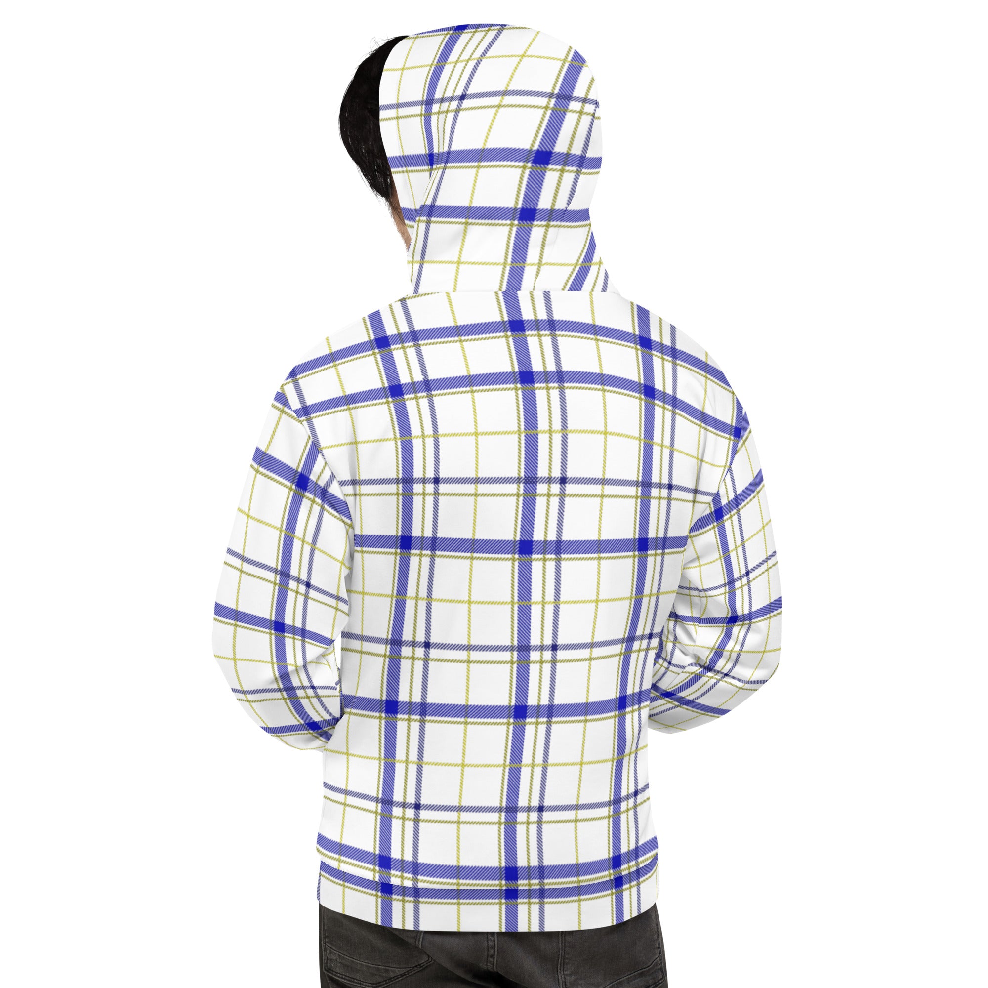 Yellow and Blue Plaid Unisex Hoodie