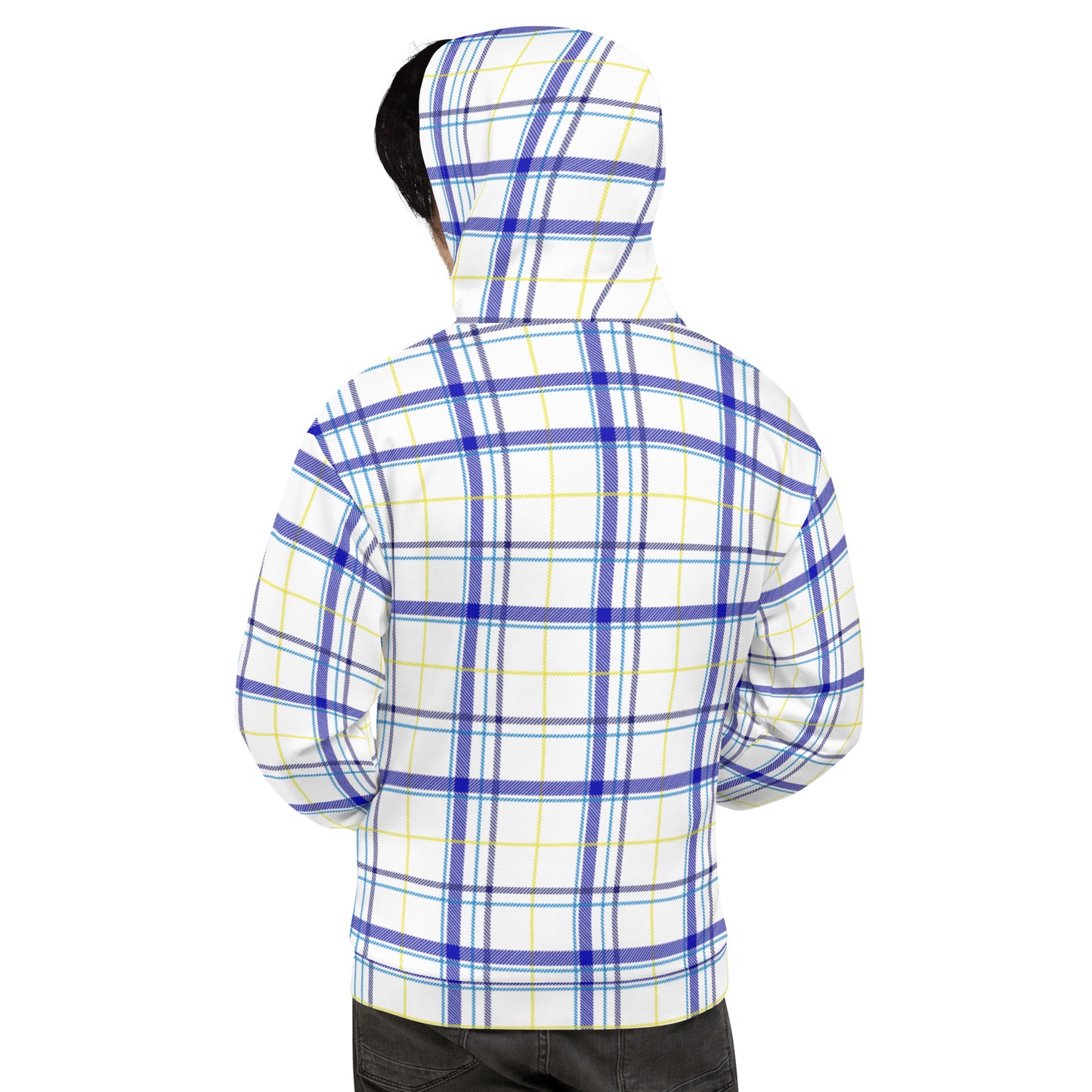 Blue and Yellow Plaid Unisex Hoodie