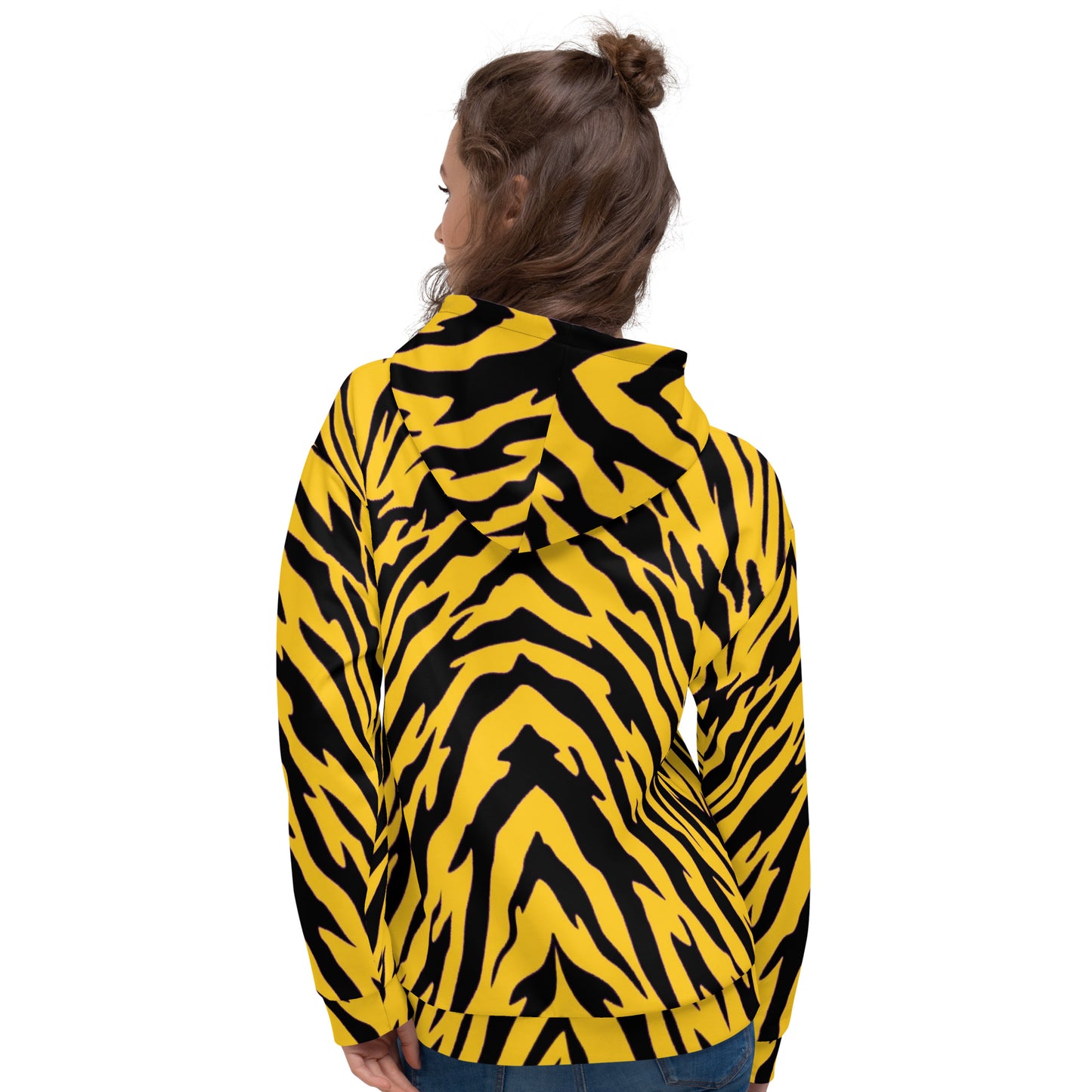 Black and Gold Tiger Stripes Unisex Pullover Hoodie