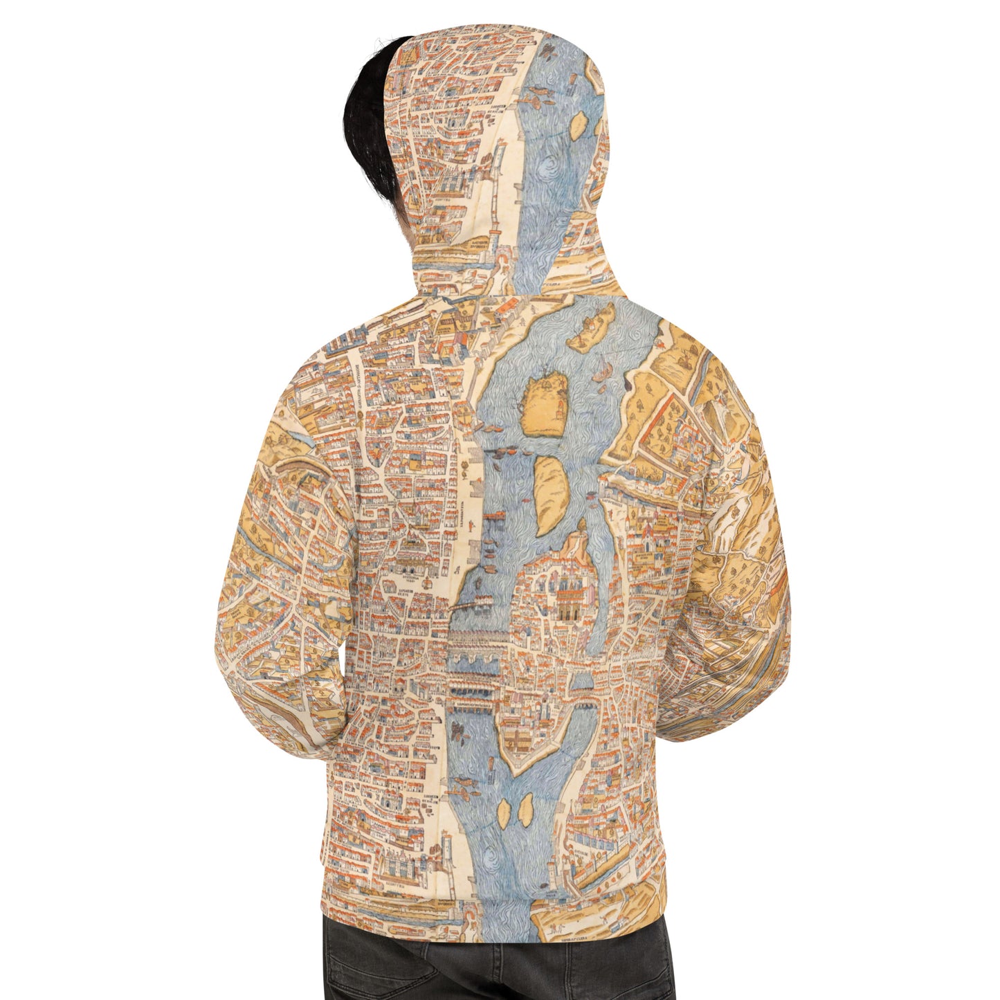 Old Map of Paris Unisex Hoodie