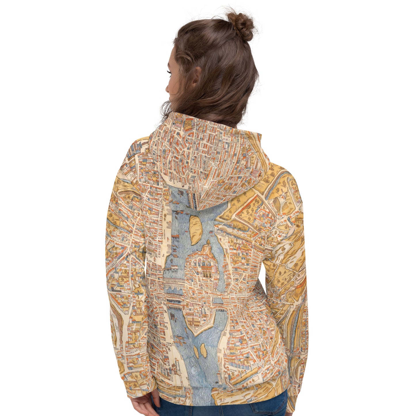 Old Map of Paris Unisex Hoodie