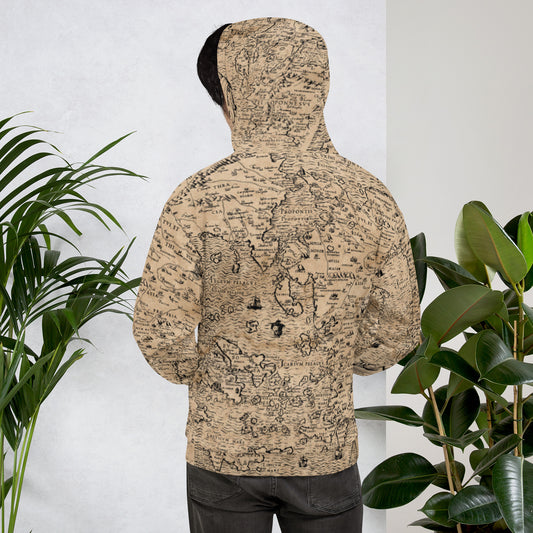 Old Map of Greece Unisex Hoodie