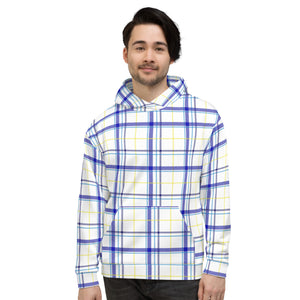 Blue and Yellow Plaid Unisex Hoodie