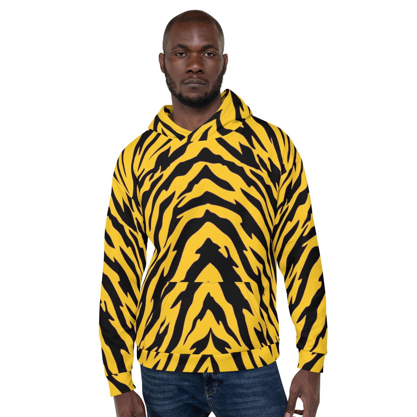 Black and Gold Tiger Stripes Unisex Pullover Hoodie