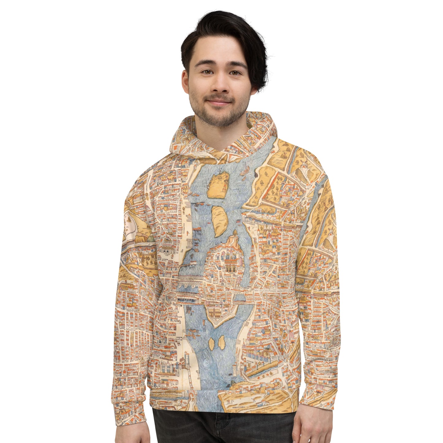 Old Map of Paris Unisex Hoodie