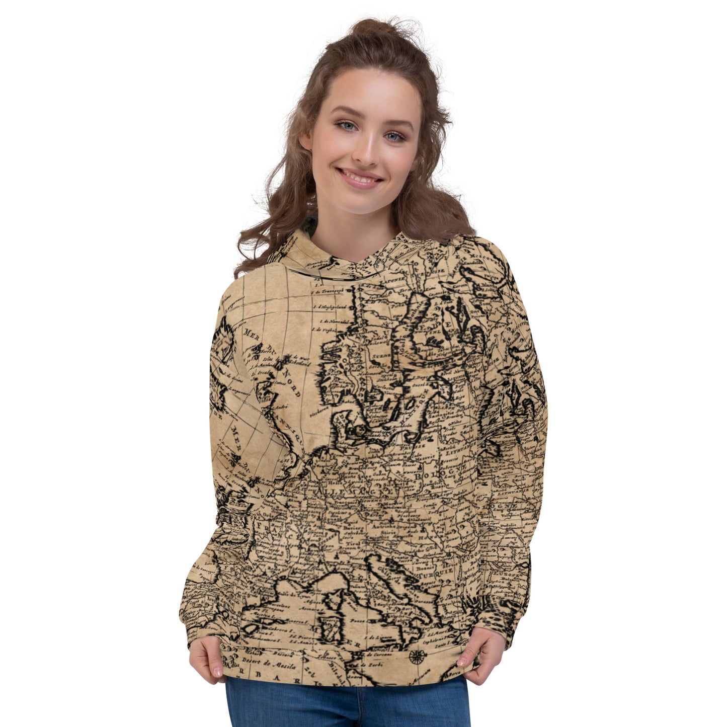 Old Map of Europe Unisex Hoodie