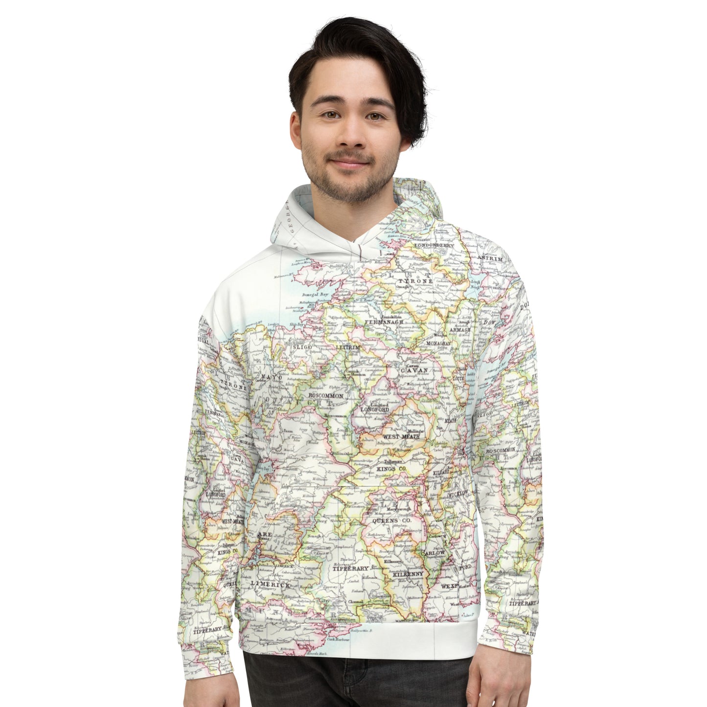 Old Map of Ireland Unisex Hoodie