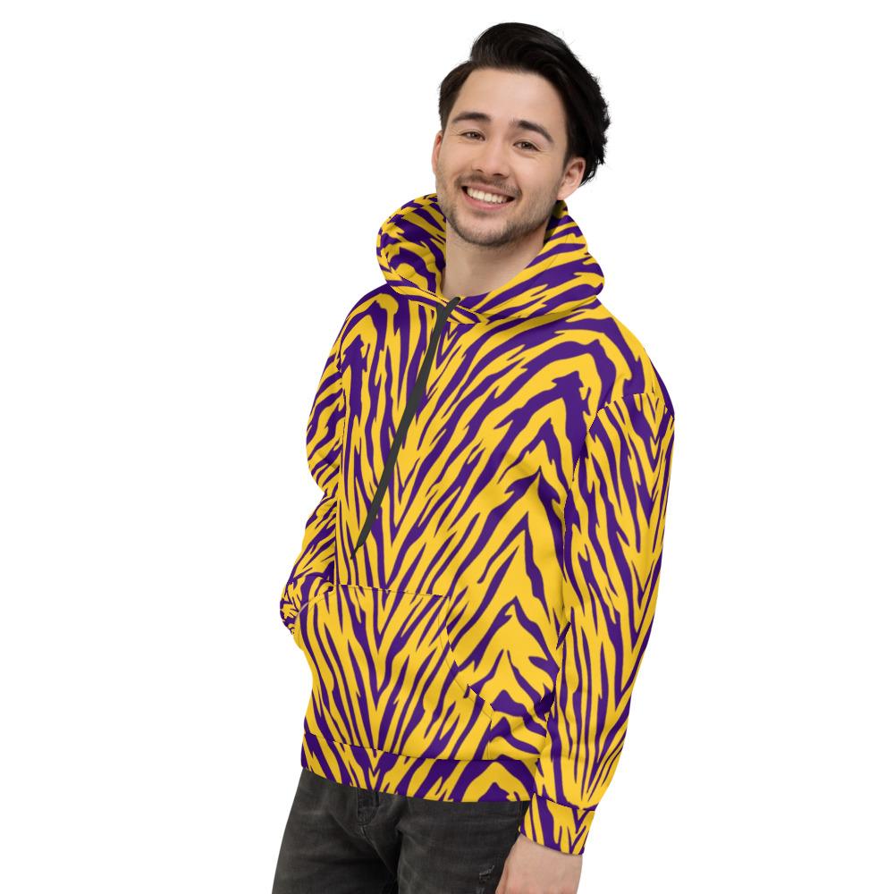 Purple and Gold Tiger Stripe Unisex Hoodie