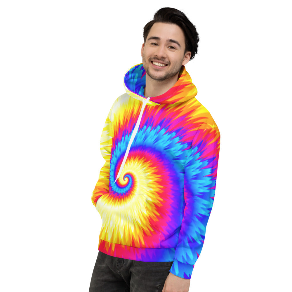 Bright Tie Dye Swirl Unisex Hoodie