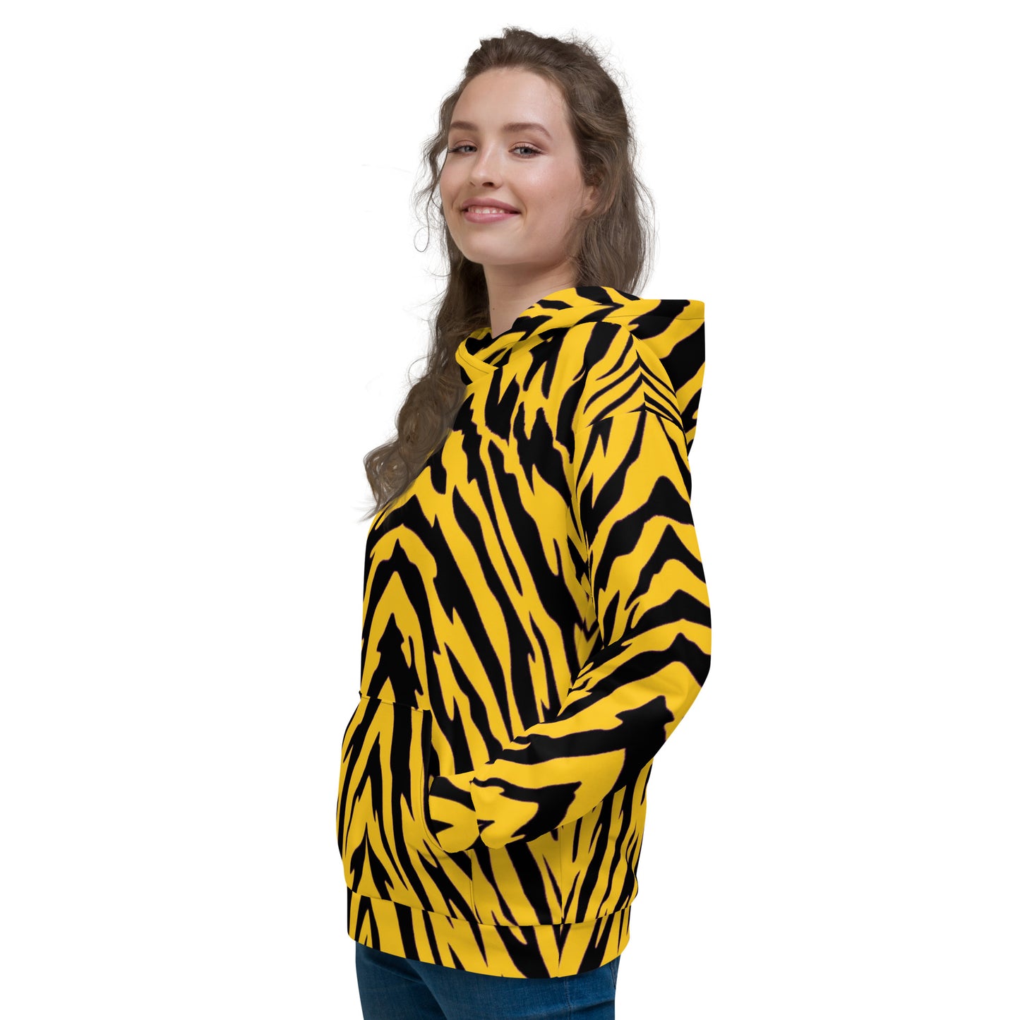 Black and Gold Tiger Stripes Unisex Pullover Hoodie