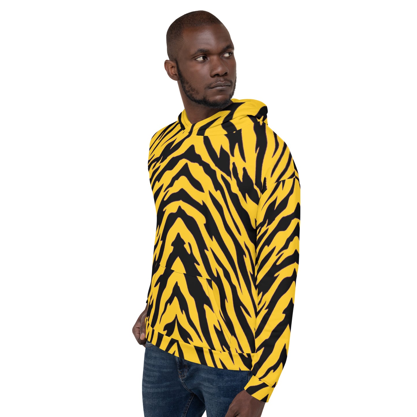 Black and Gold Tiger Stripes Unisex Pullover Hoodie