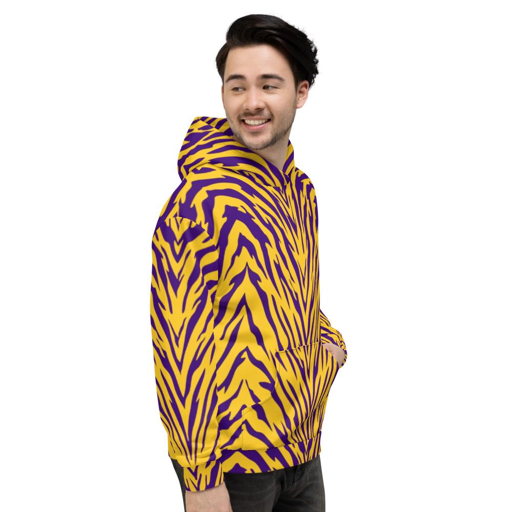 Purple and Gold Tiger Stripe Unisex Hoodie