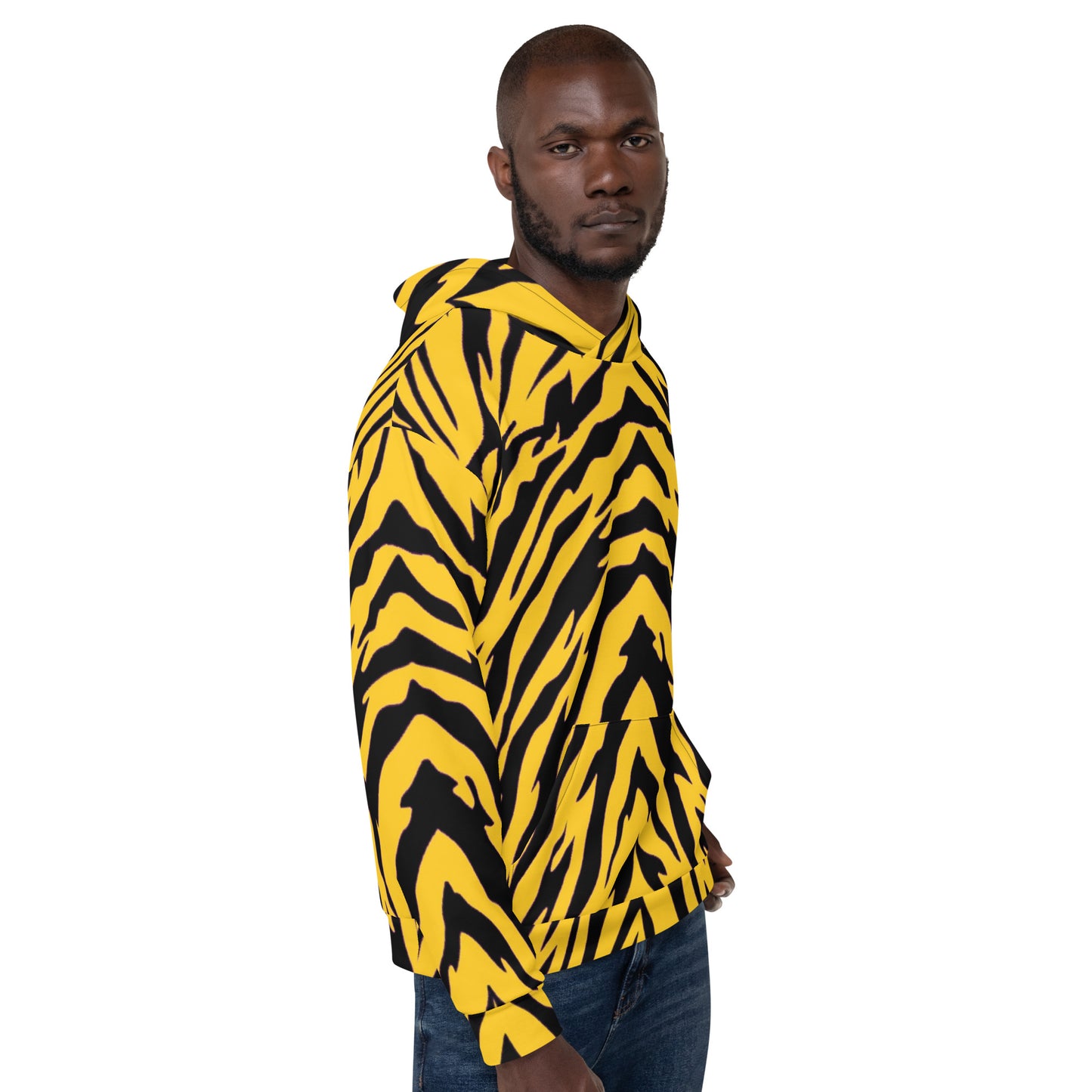 Black and Gold Tiger Stripes Unisex Pullover Hoodie