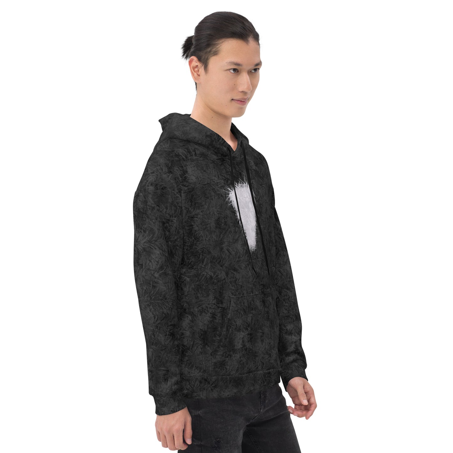 Black Cat with White Bib Fur Pattern Unisex Hoodie