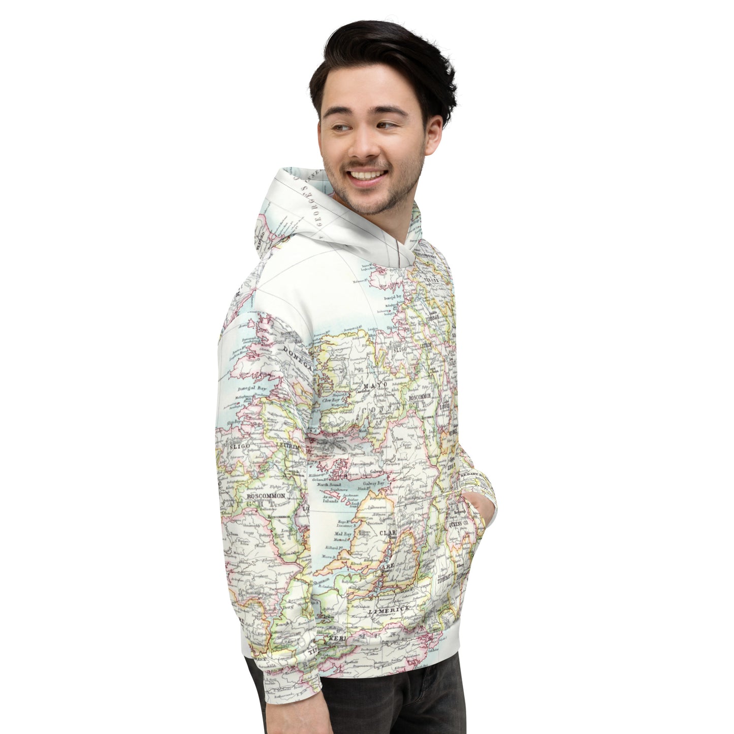 Old Map of Ireland Unisex Hoodie