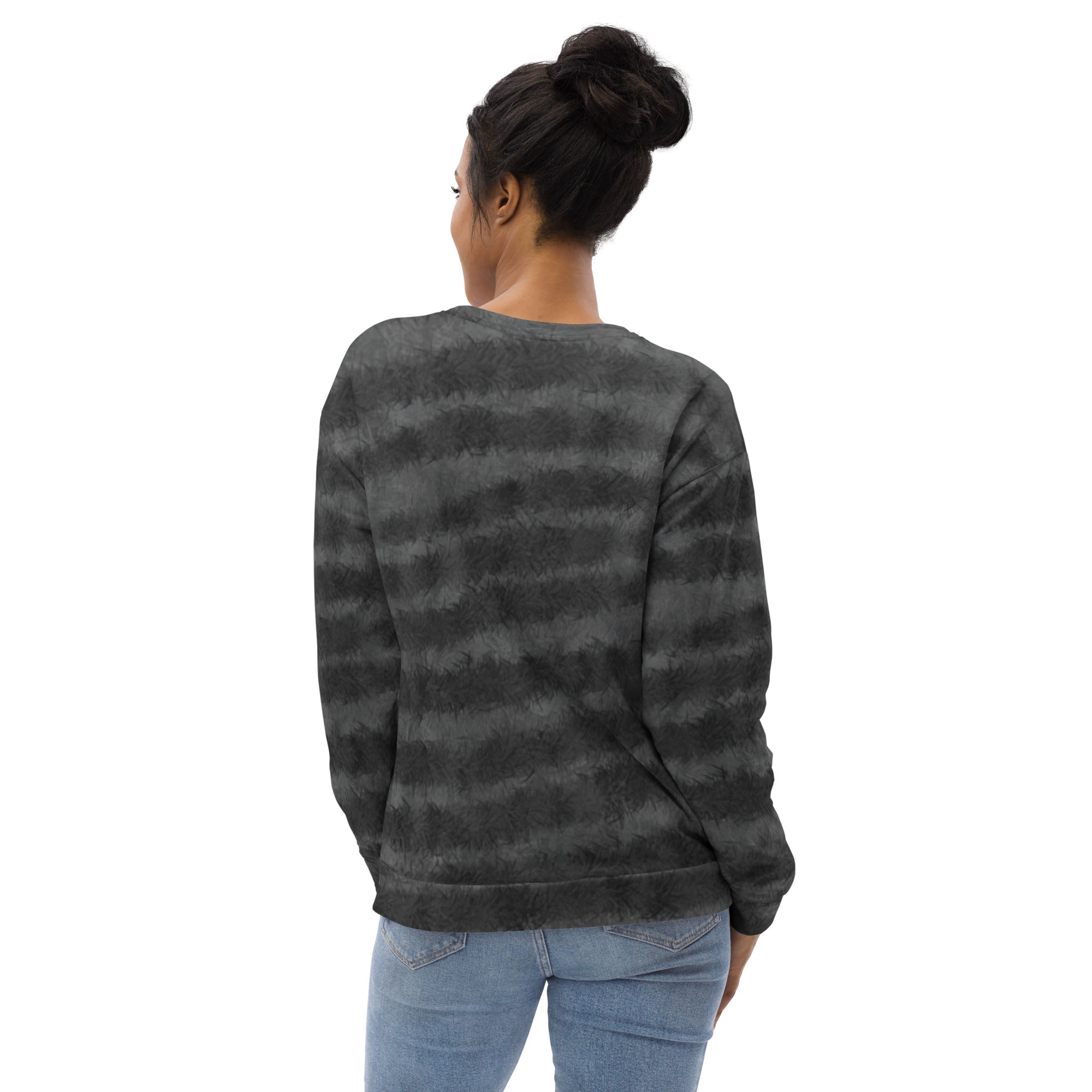Grey Tabby Cat Fur Print Unisex Sweatshirt