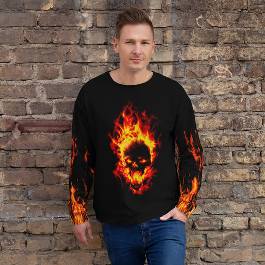 Fiery Skull Unisex Sweatshirt