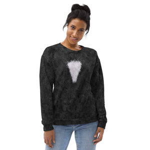 Black Cat with White Bib Fur Print Unisex Sweatshirt
