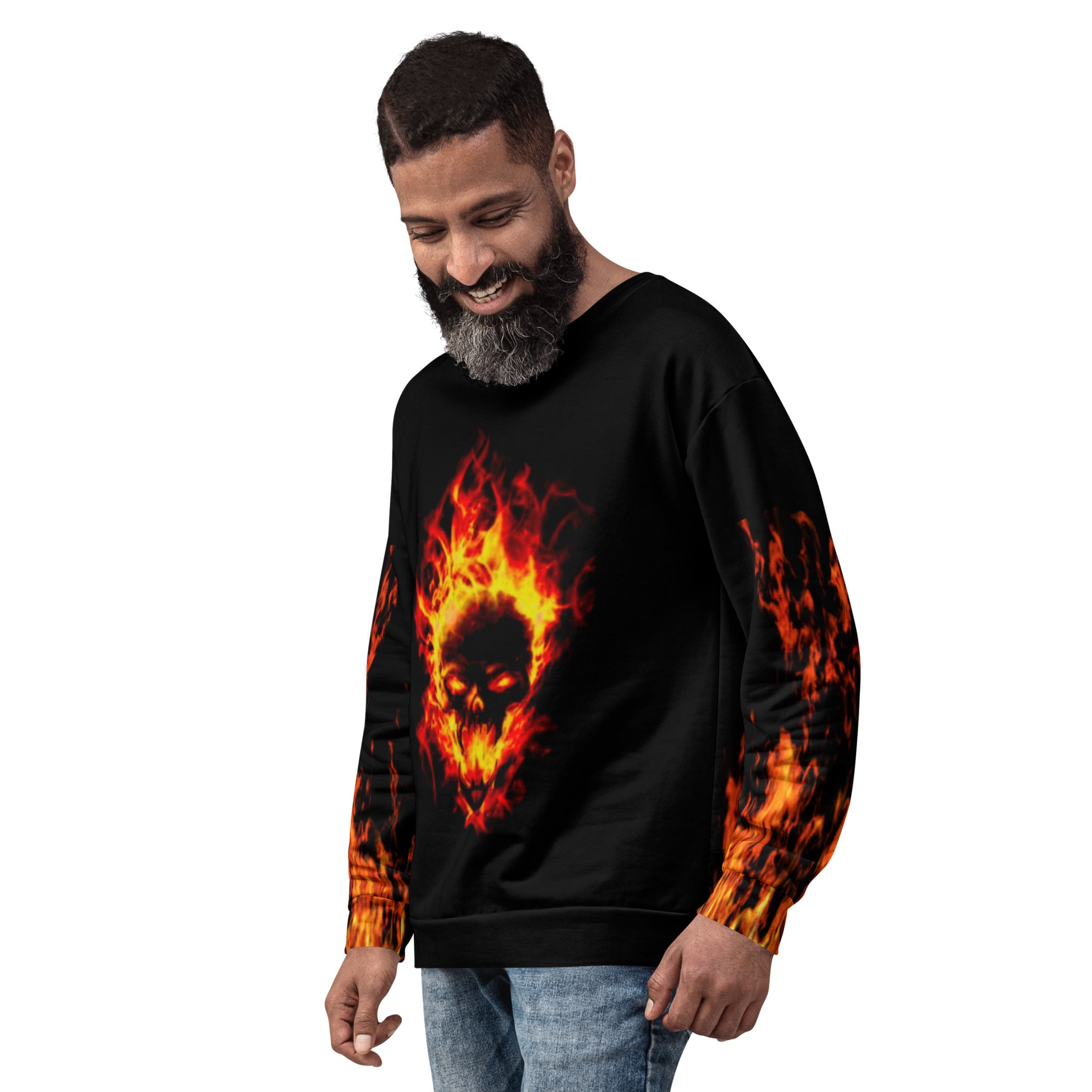 Fiery Skull Unisex Sweatshirt