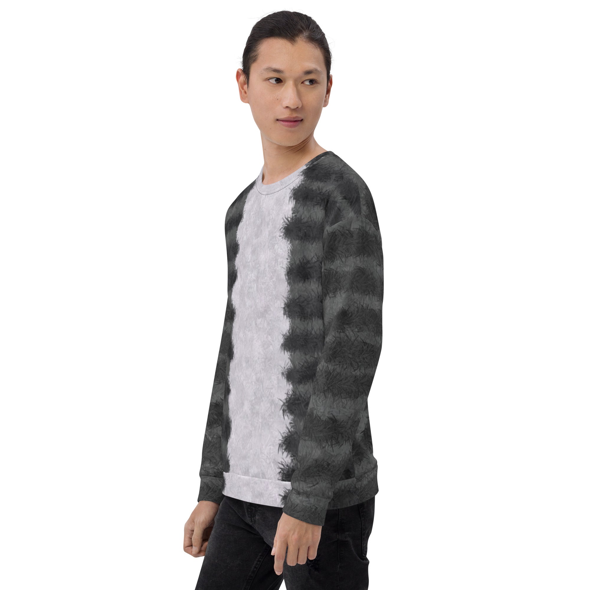 Grey Tabby Cat Fur Print Unisex Sweatshirt