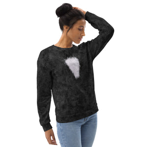 Black Cat with White Bib Fur Print Unisex Sweatshirt