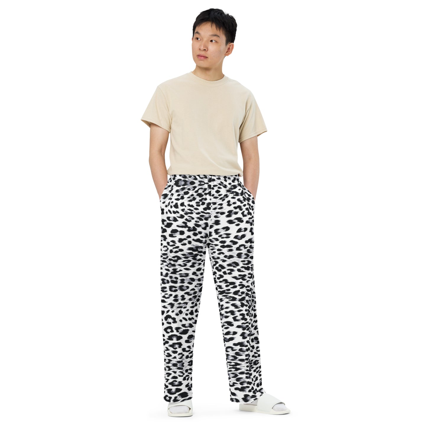 Snow Leopard Unisex Wide-Leg Pants