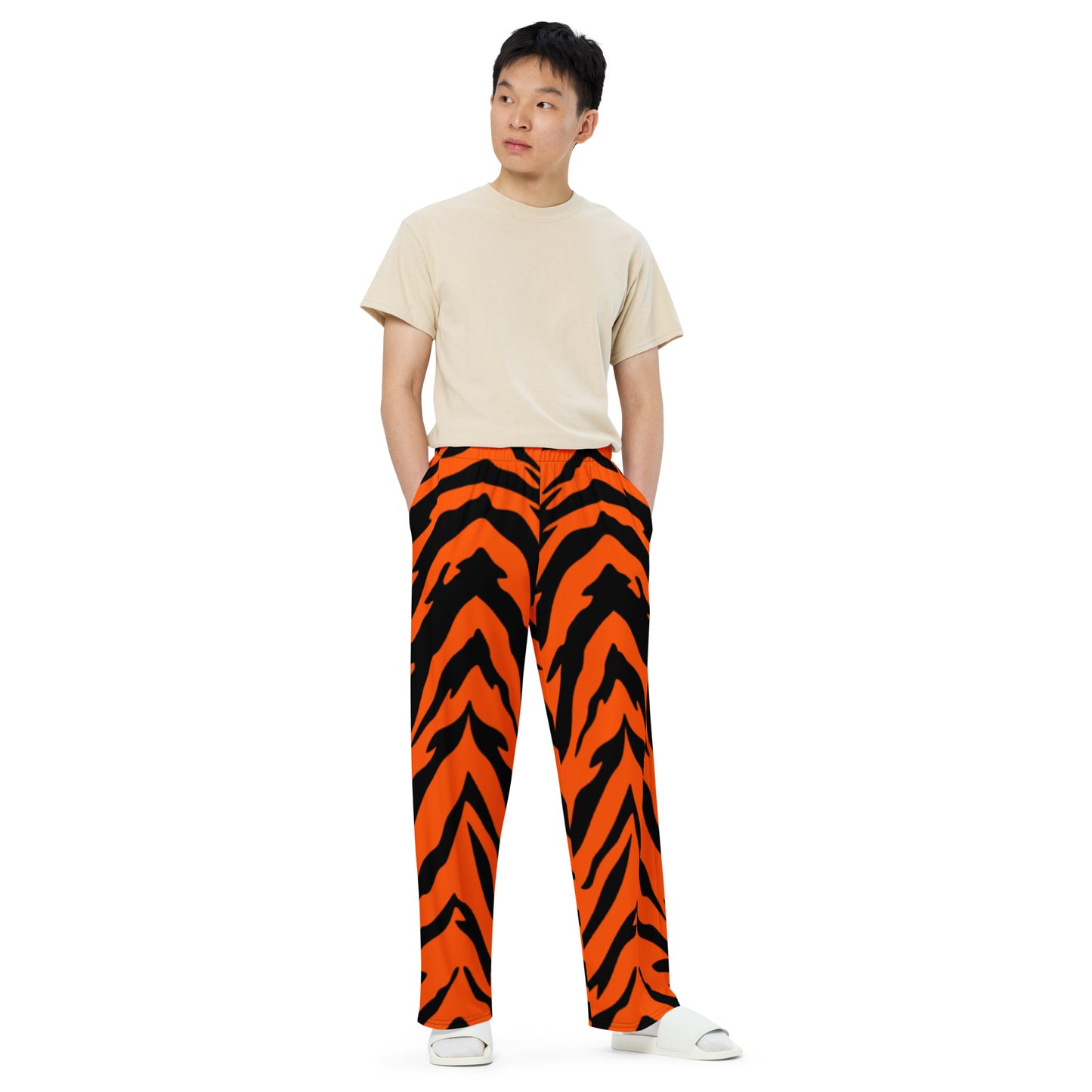 Bengal Tiger Stripe Unisex Wide-Leg Pants