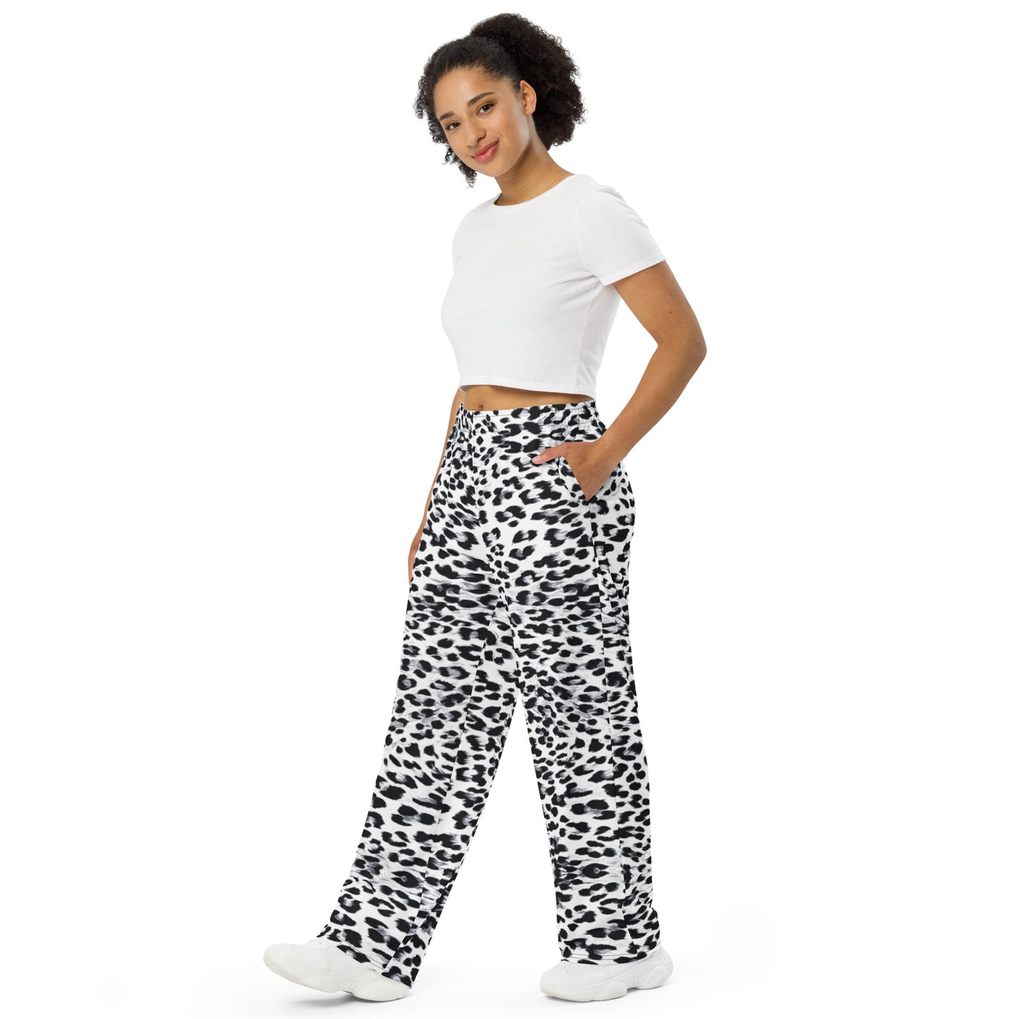 Snow Leopard Unisex Wide-Leg Pants