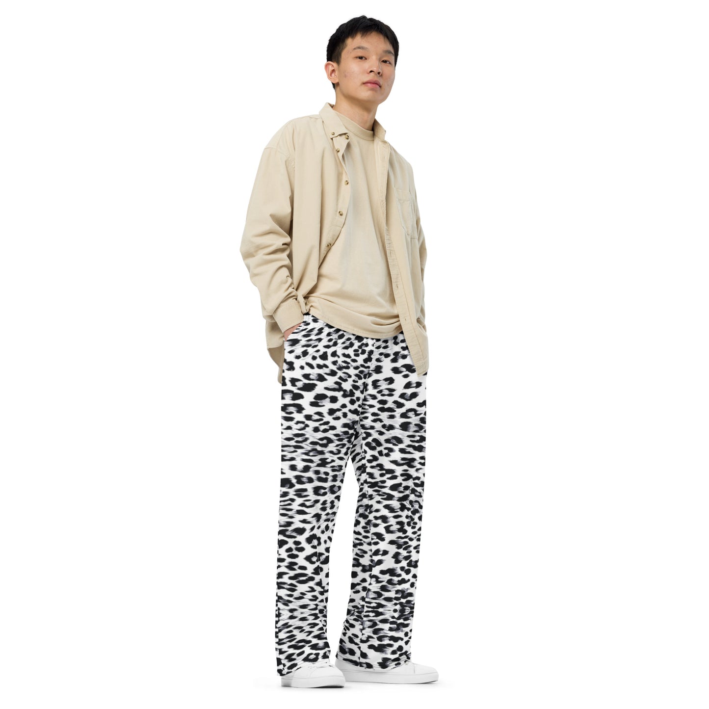 Snow Leopard Unisex Wide-Leg Pants