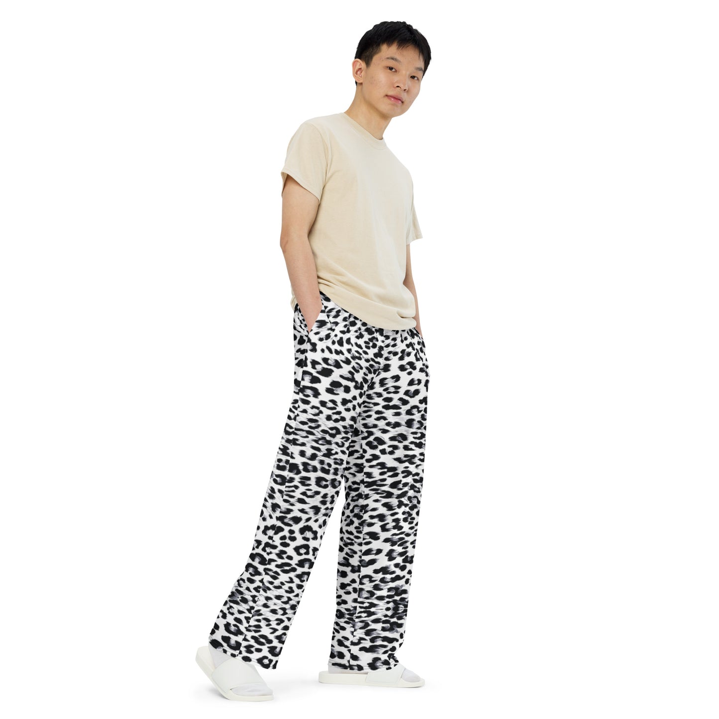 Snow Leopard Unisex Wide-Leg Pants