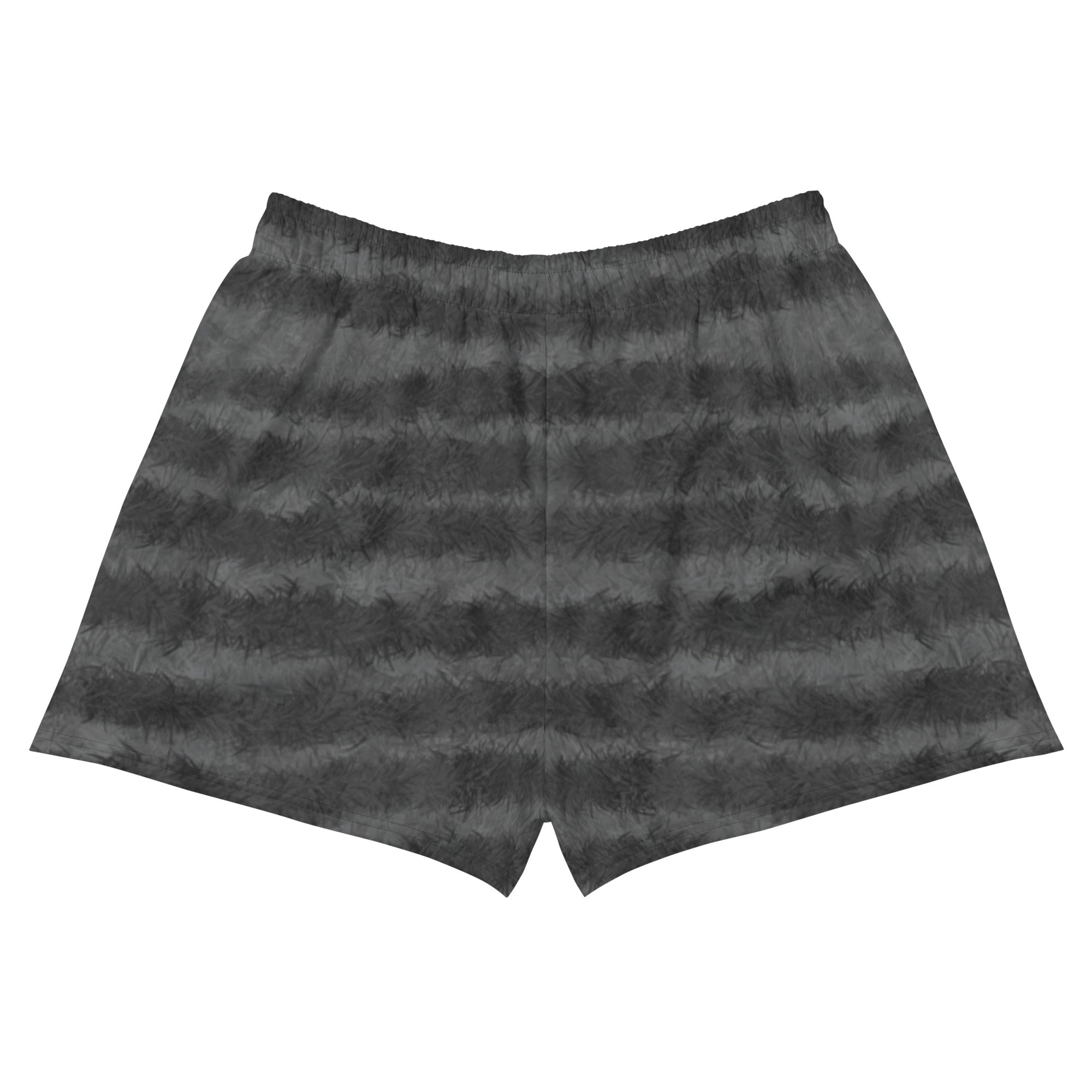 Grey Tabby Cat Fur Print Women's Athletic Short Shorts