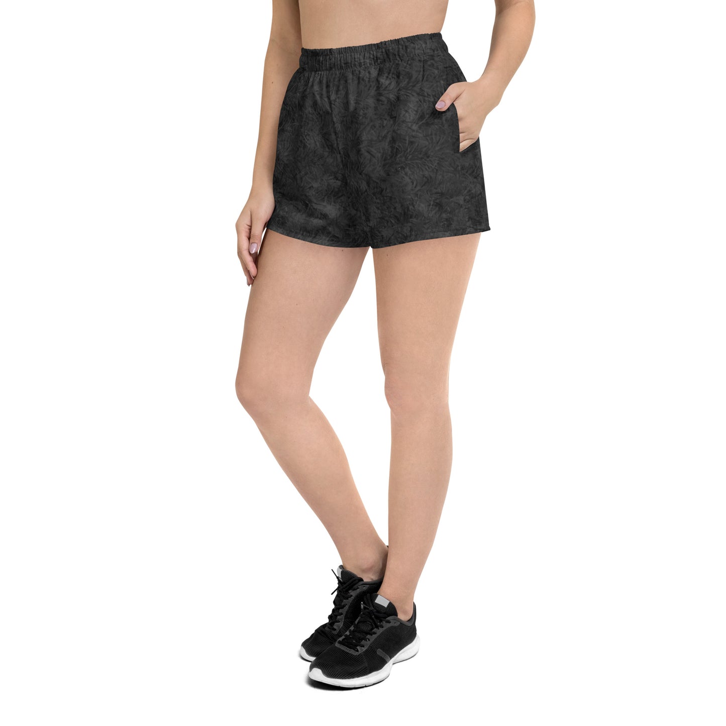 Black Cat Fur Print Women's Short Shorts