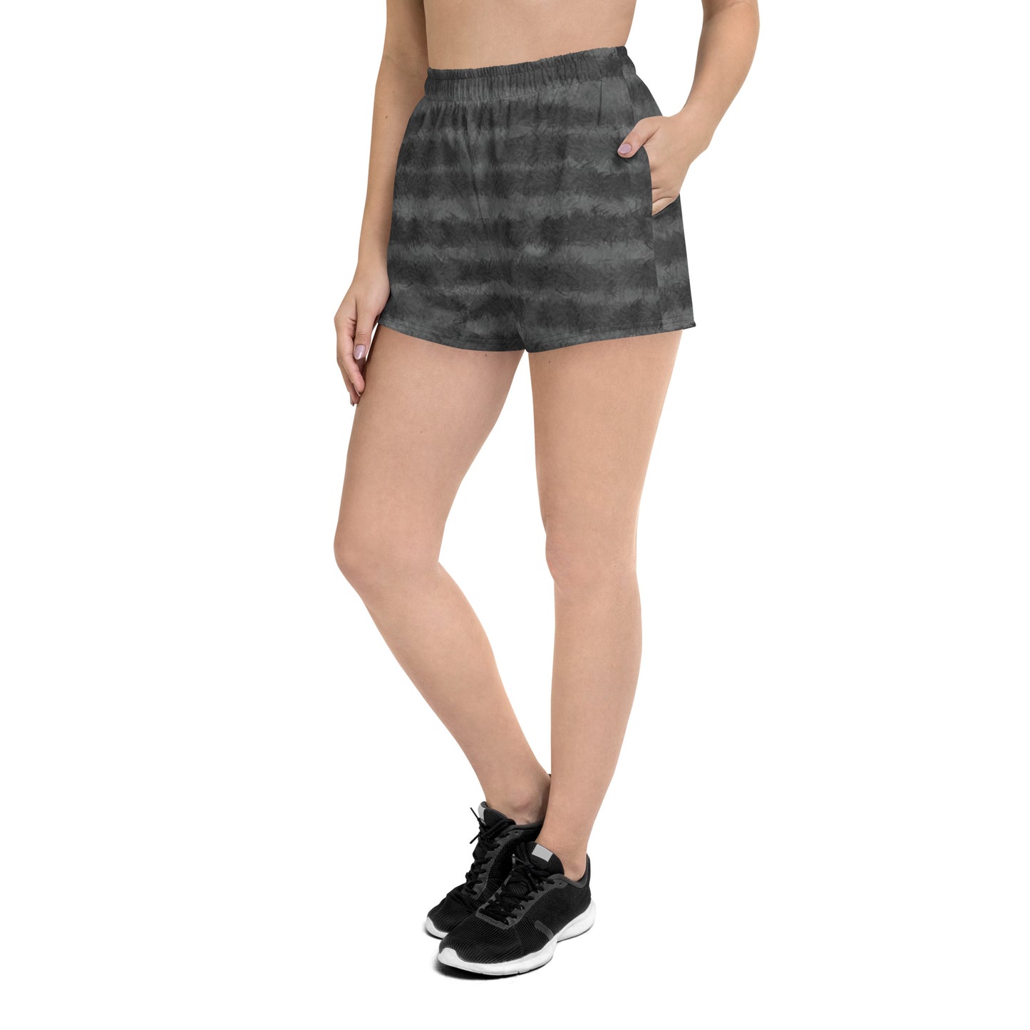 Grey Tabby Cat Fur Print Women's Short Shorts