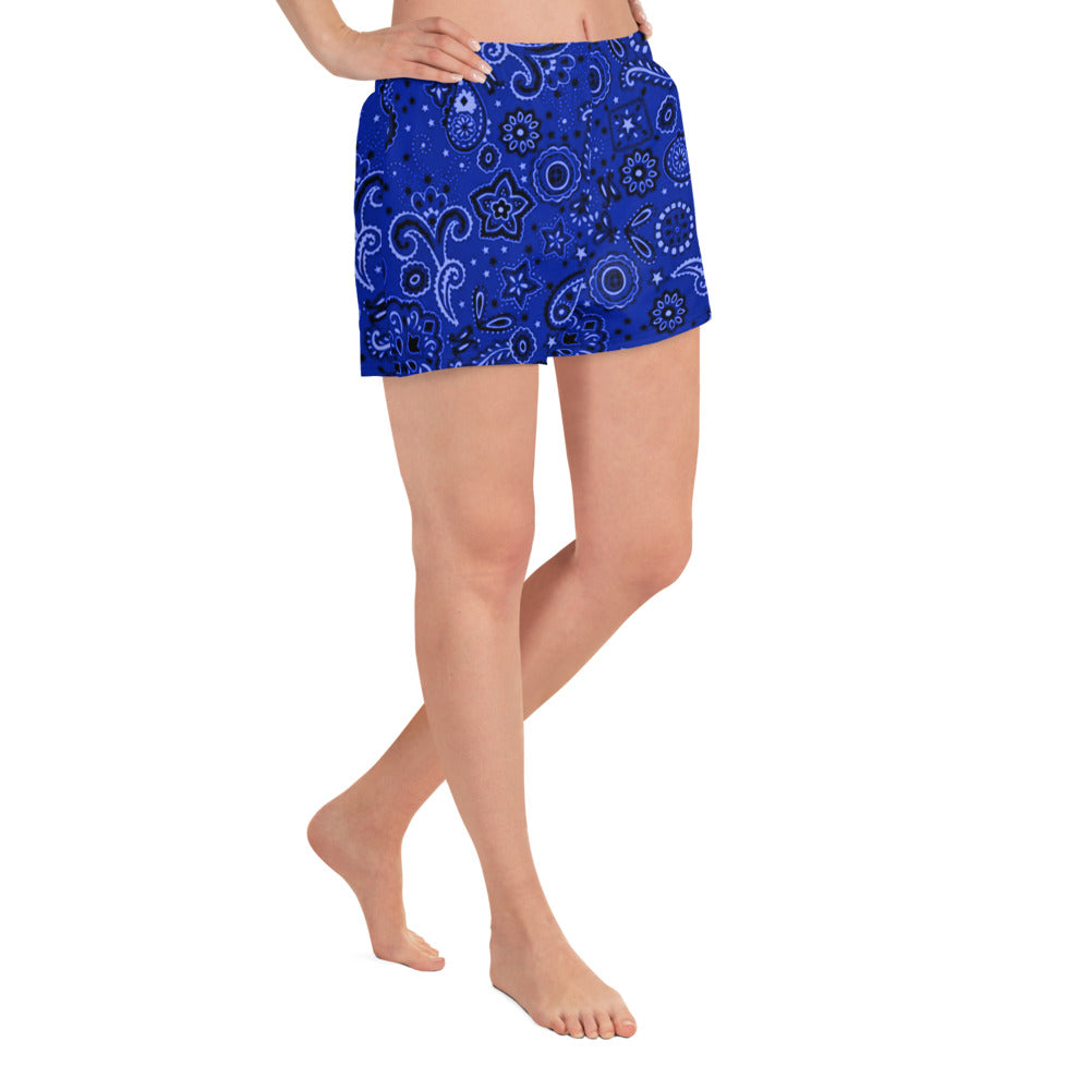 Blue Bandanna Women's Short Shorts