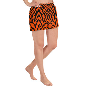 Bengal Tiger Stripe Women's Athletic Short Shorts