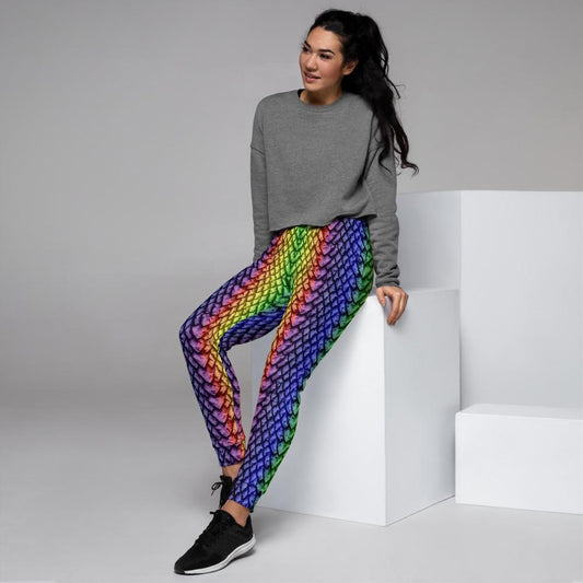 Rainbow Dragon Scale Women's Slim Fit Joggers