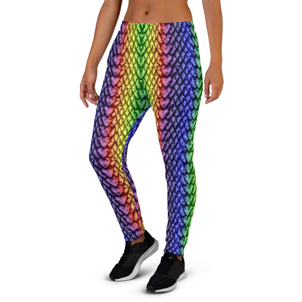 Women's Rainbow Dragon Scale Slim Fit Joggers