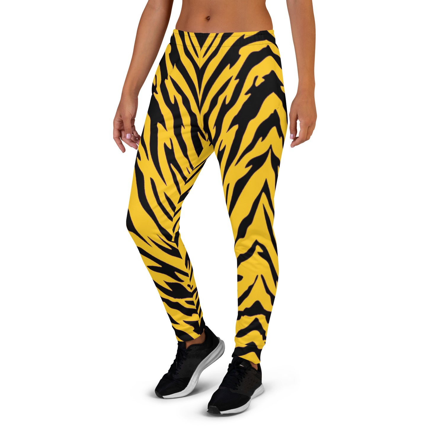 Black and Gold Tiger Stripes Women's Slim Fit Joggers