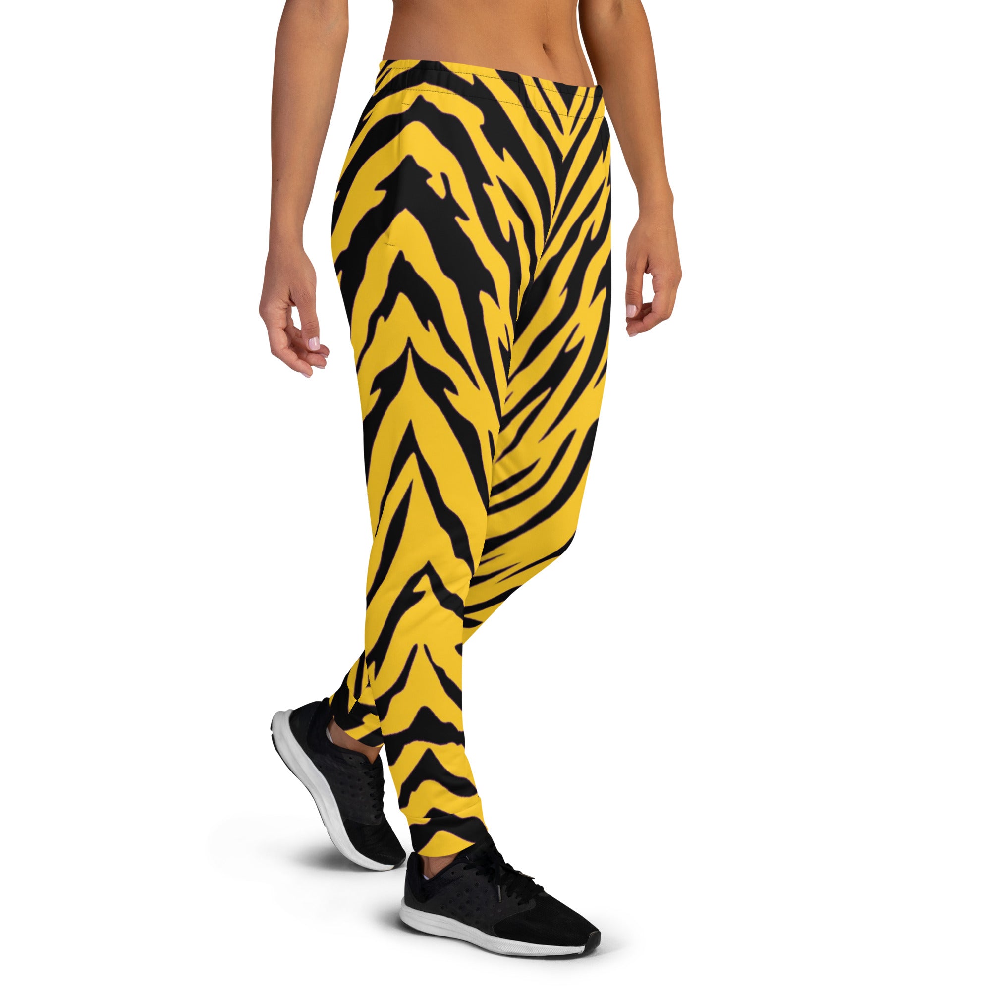 Black and Gold Tiger Stripes Women's Slim Fit Joggers