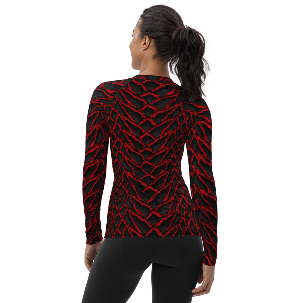 Crimson Dragon Scale Women's Rash Guard