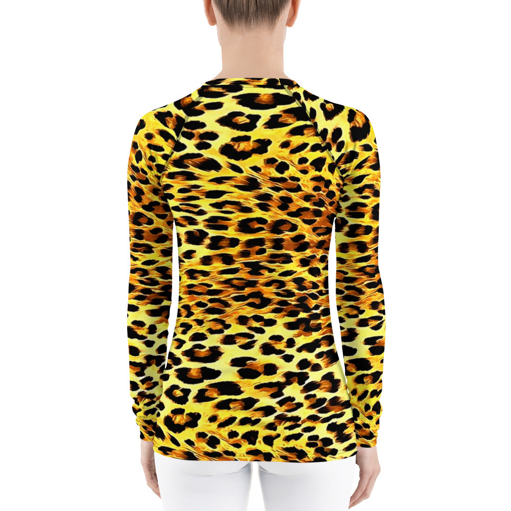 Leopard Print Women's Rash Guard