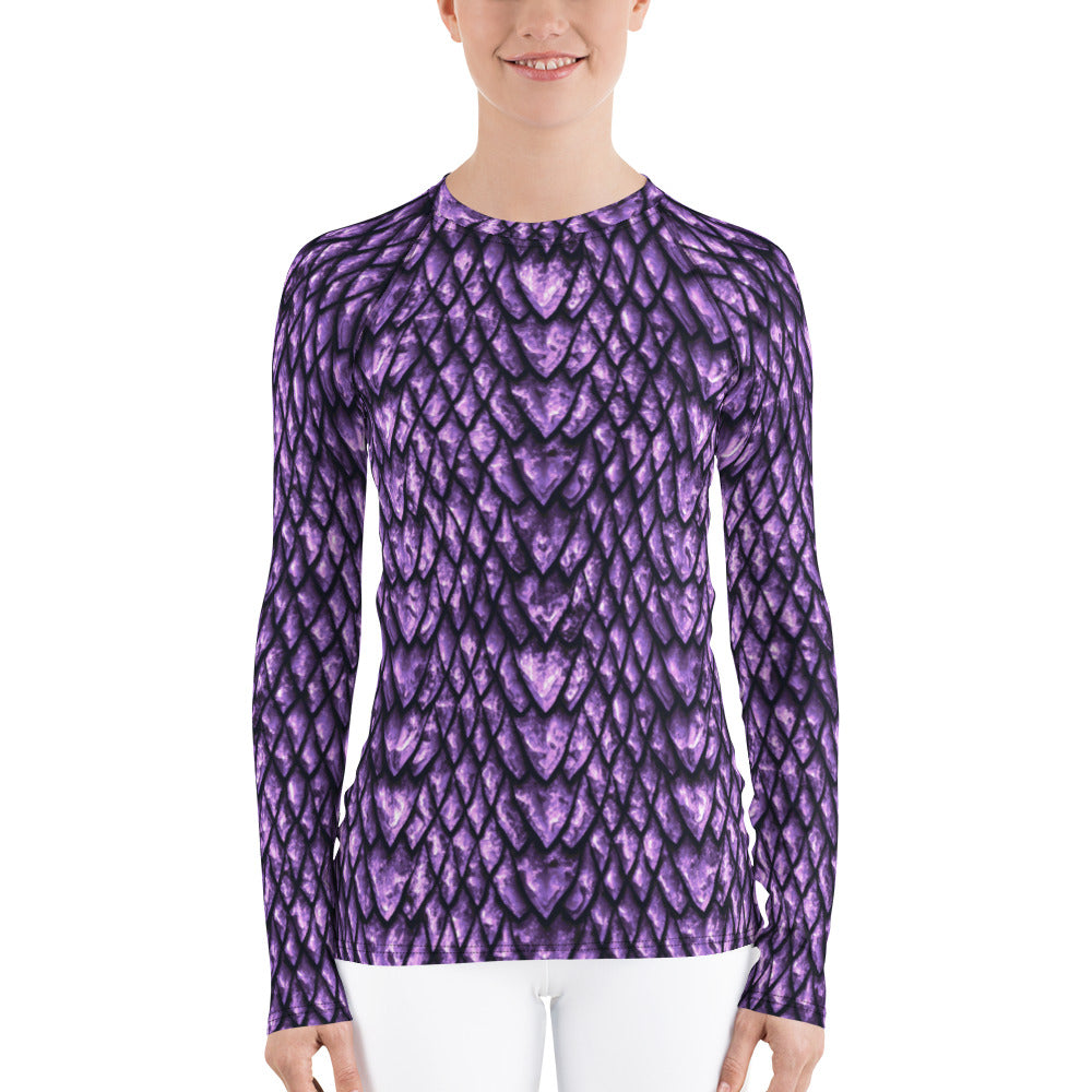 Amethyst Dragon Scale Women's Rash Guard