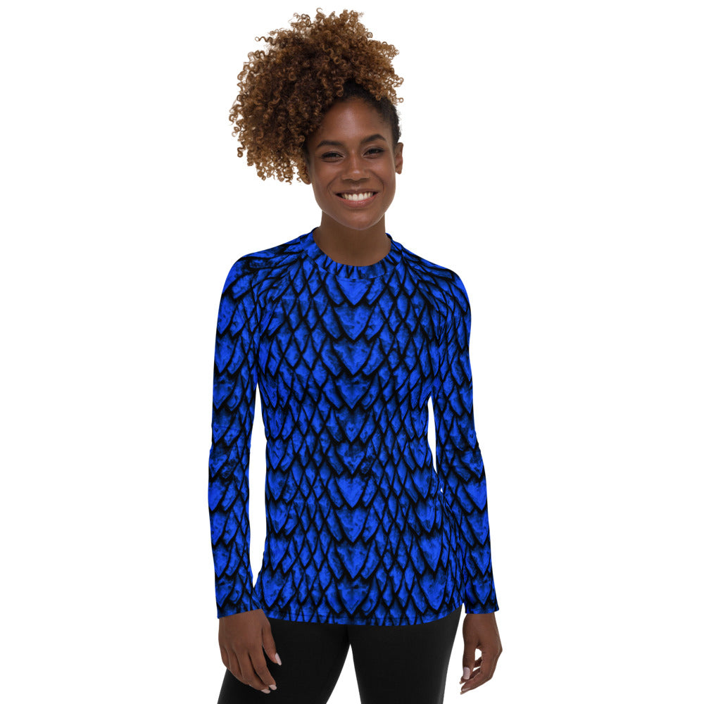 Sapphire Dragon Scale Women's Rash Guard