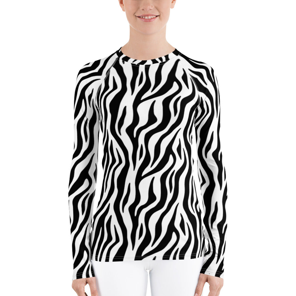 Zebra Stripe Women's Rash Guard