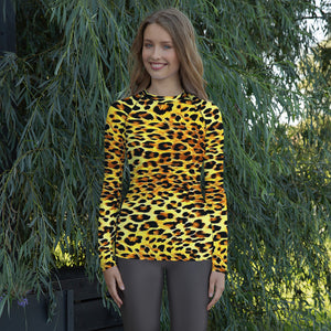 Leopard Print Women's Rash Guard