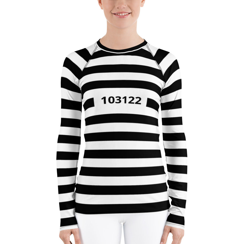 Prison Stripes Women's Rash Guard