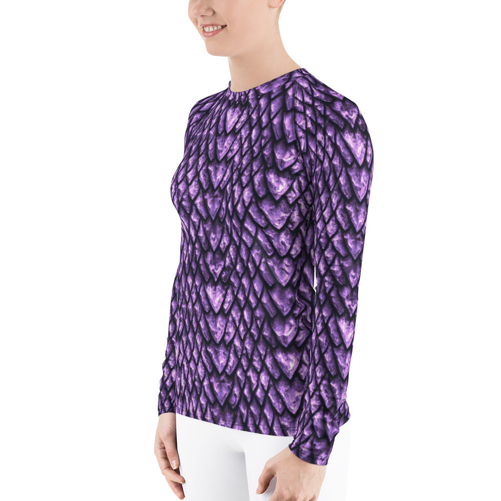 Amethyst Dragon Scale Women's Rash Guard