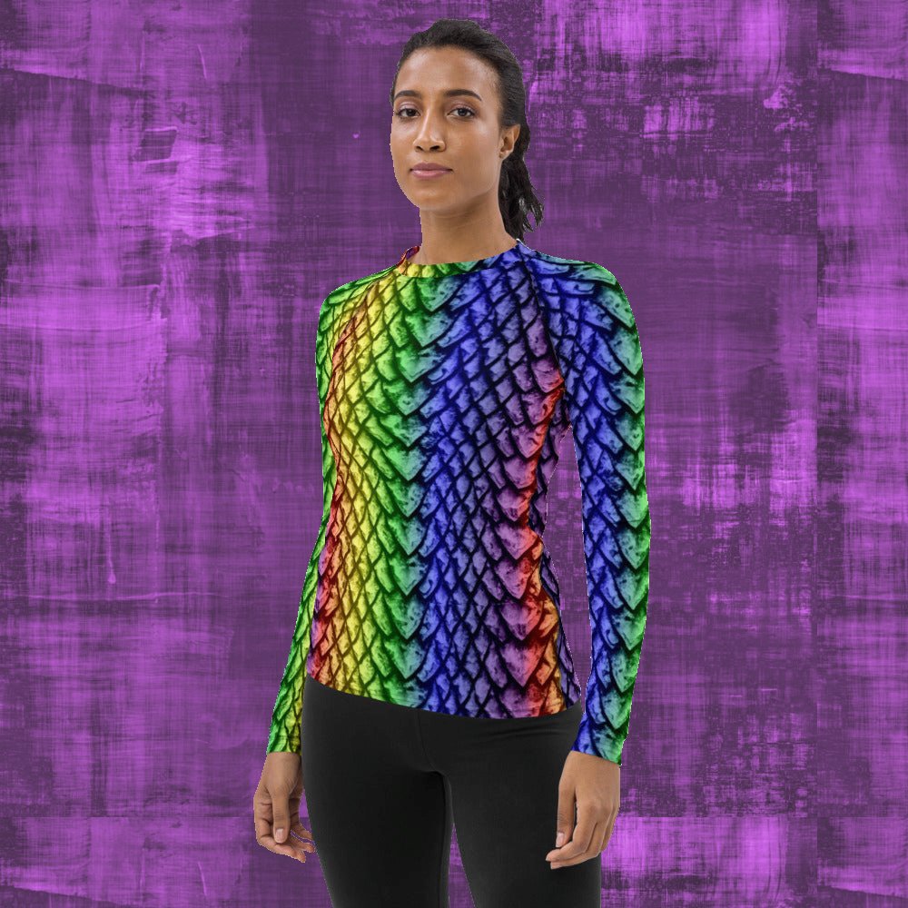 Rainbow Dragon Scale Women's Rash Guard