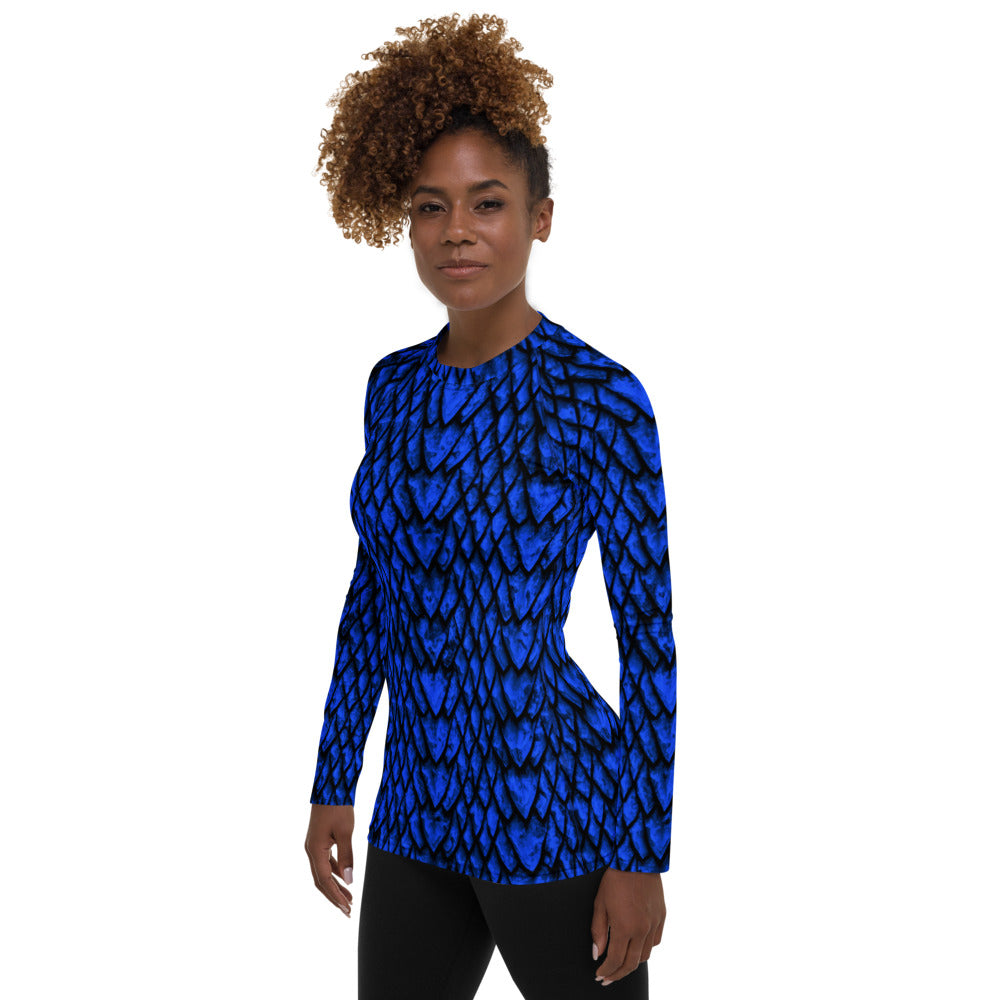 Sapphire Dragon Scale Women's Rash Guard