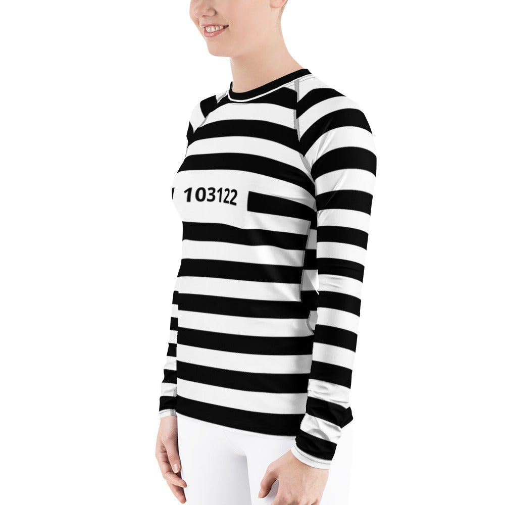 Prison Stripes Women's Rash Guard